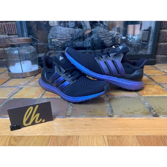 Mens 8 Adidas Ultraboost 5.0 DNA “Black Metallic Blue” Athletic Running Shoes GY - Picture 7 of 7